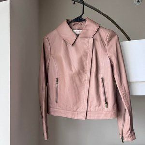 Tory Burch Oak Harper Moto Jacket in Blush Pink